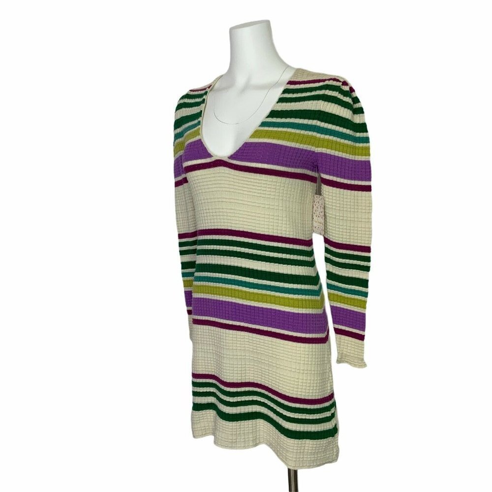 NWT Free People Gidget v-neck long sleeve Sweater Dress XS Multi-Color S… - Picture 4 of 11